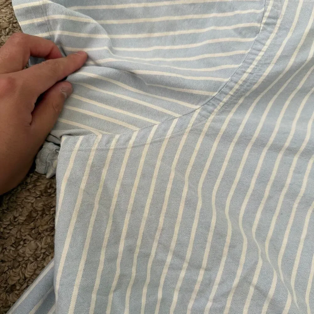Ralph Lauren | FLAWED Blue/White Stripe Cotton Polo Casual Shirt Size XXL